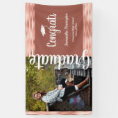 2020年1回フォト卒業パーティーピンク 横断幕 (縦)