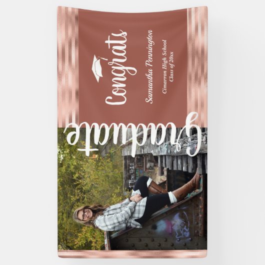 2020年1回フォト卒業パーティーピンク 横断幕 (縦)