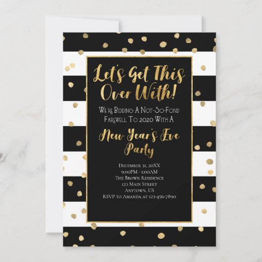 2020年2021年新年で終わらせよう 招待状 (正面)