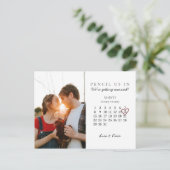 2020年3月の日付を保存するカレンダーピンクハート ポストカード (スタンド正面)