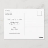 2020年3月の日付を保存するカレンダーピンクハート ポストカード (裏面)