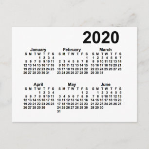 2020年6か月ミニカレンダー(ホワイト) / Janz ポストカード