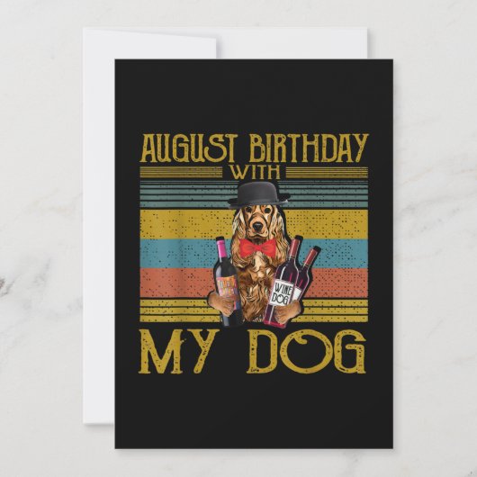 2020年8月のアイルランドン・セッターの犬との誕生日 招待状 (正面)