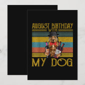 2020年8月のアイルランドン・セッターの犬との誕生日 招待状 (正面/裏面)