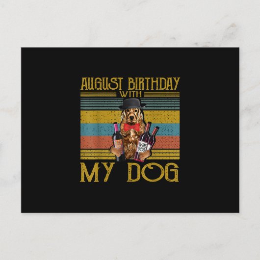 2020年8月のアイルランドン・セッター犬との誕生日 ポストカード (正面)
