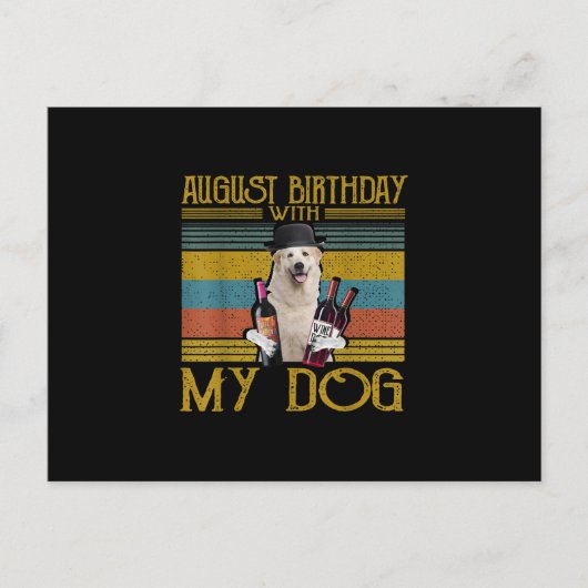 2020年8月のグレートピレネーズ犬との誕生日 ポストカード (正面)