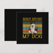 2020年8月のグレートピレネーズ犬との誕生日 招待状 (正面/裏面)