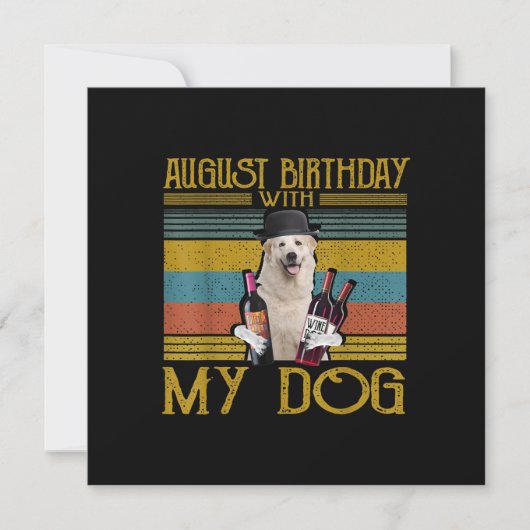 2020年8月のグレートピレネーズ犬との誕生日 招待状 (正面)