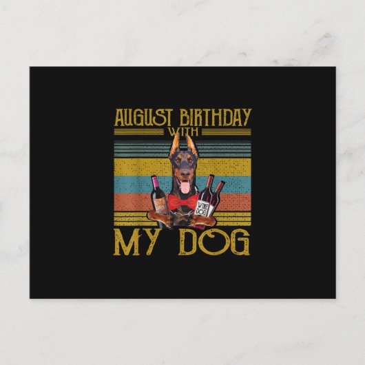 2020年8月のドーベルマン・ピンシャーの犬との誕生日 ポストカード (正面)