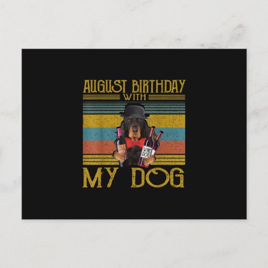 2020年8月の誕生日 ゴードンセッターの犬との思い出 インビテーションポストカード (正面)