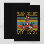 2020年8月ドーベルマン・ピンシャーの犬との誕生日 招待状 (正面/裏面)