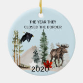 2020年 カナダ アメリカ国境閉鎖の年 セラミックオーナメント (裏面)