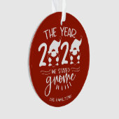 2020年、グノームに留まった年 コロナのユーモア オーナメント (正面)