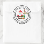 2020年 コビッドのクリスマス サンタ 戻り先住所 ラウンドシール (バッグ)