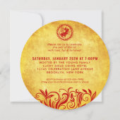 2020年 ゴールド レッド ねずみの中国の新年 招待状 (裏面)