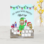 2020年、メリー·クリスマス·小妖精や小人 カード (黄色い花)