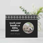 2020年 手を洗おう 面白いユーモアスウェーター 可愛い犬の写真 シーズンカード (スタンド正面)