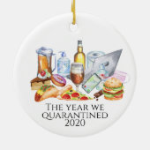 2020年、私たちを隔離したコロナ　ファストフードとビール セラミックオーナメント (裏面)