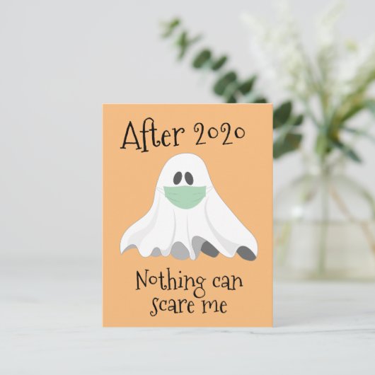 2020後は何も私を怖がらせることはできない幽霊 ポストカード (スタンド正面)