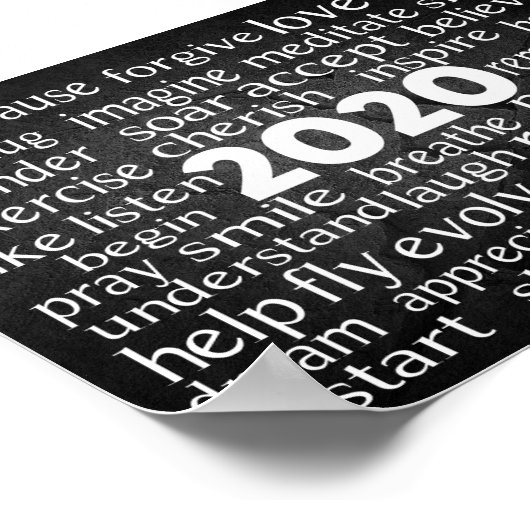 2020感動的年のVerb Word Cloud ポスター (角)