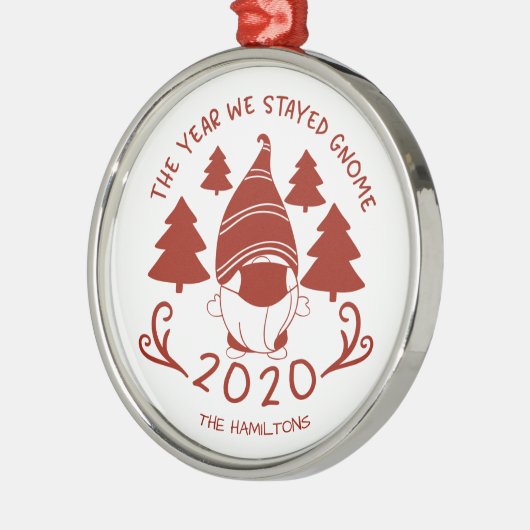 2020我々が滞在した年格言おもしろいCovid メタルオーナメント (左)