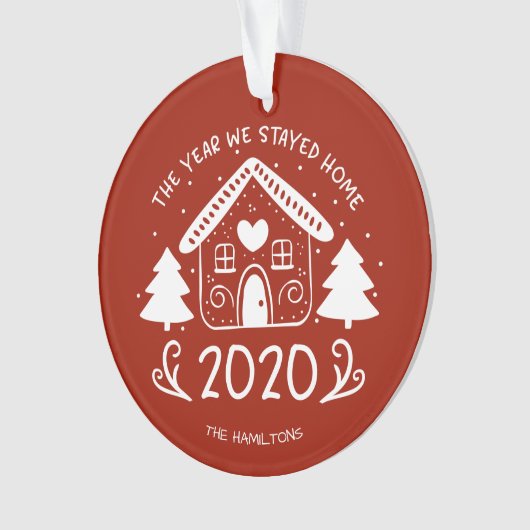 2020我々は家に滞在した年ラブリーコビデ オーナメント (正面)