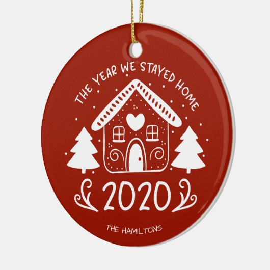 2020我々は家に滞在した年ラブリーコビデ セラミックオーナメント (左)