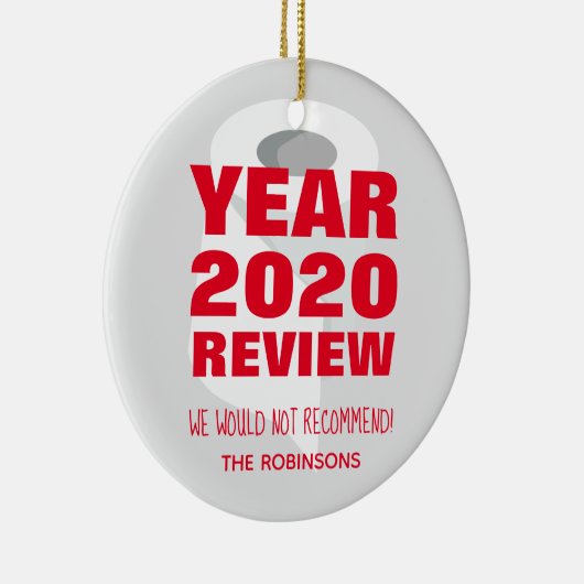 2020我々は検疫ファミリーをおもしろい推奨しない セラミックオーナメント (右)