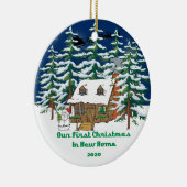 2020新しい家のクリスマスの小屋 セラミックオーナメント (右)