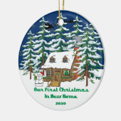 2020新しい家のクリスマスの小屋 セラミックオーナメント (左)