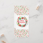 2020明けましておめでとう! クリスマスの冬休み カード (正面/裏面インサイチュ)