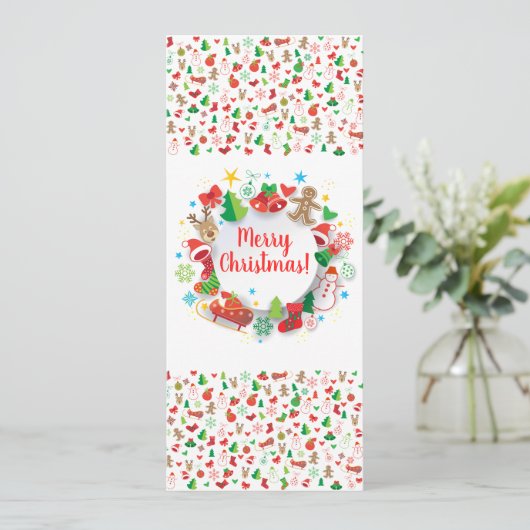 2020明けましておめでとう! クリスマスの冬休み カード (スタンド正面)