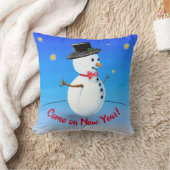 2020来年、パーティー雪だるまお正月 クッション (ブランケット)