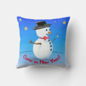 2020来年、パーティー雪だるまお正月 クッション (裏面)