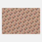 2020検疫クリスマスのトナカイのトリオセット3ギフト ラッピングペーパーシート (正面3)