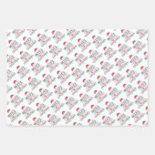 2020検疫クリスマスのトナカイのトリオセット3ギフト ラッピングペーパーシート (正面2)