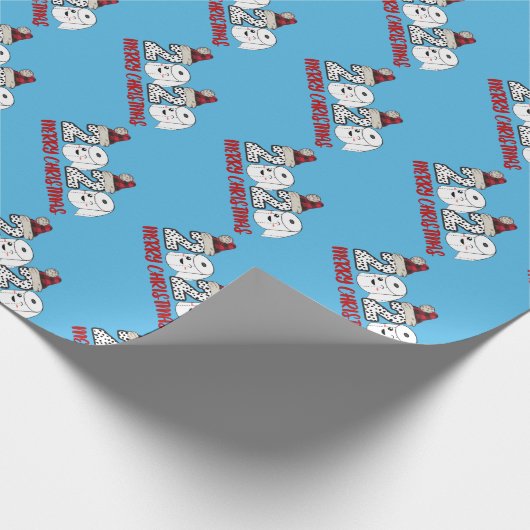 2020検疫トイレ紙メリークリスマスブルー ラッピングペーパー (角)