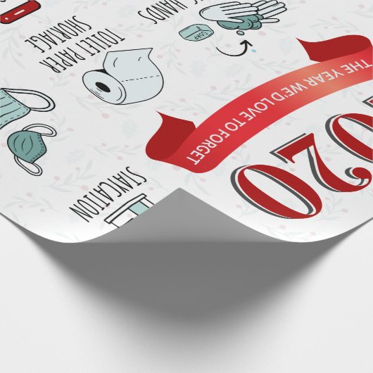 2020検疫ロックダウン活動リストクリスマス ラッピングペーパー (角)