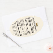 2020楕円形ミツバチ蜂蜜の栄養ファクトラベルイエロー 楕円形シール (封筒)