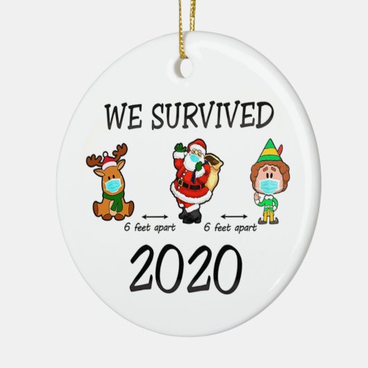 2020生き延び年のクリスマス セラミックオーナメント (左)