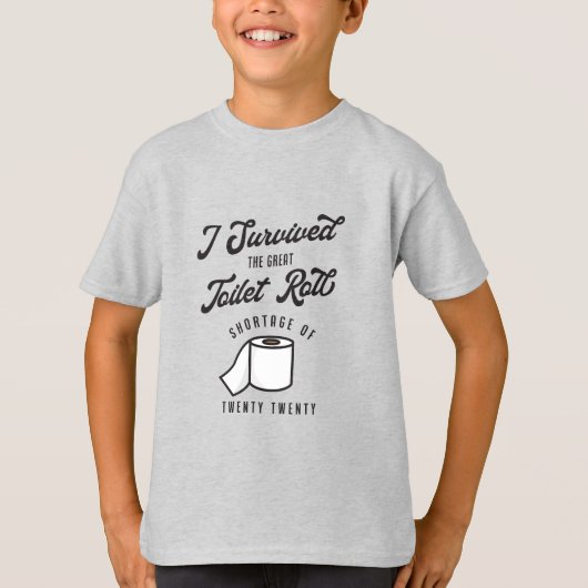 2020生き延び年のトイレ不足に悩む Tシャツ (正面)