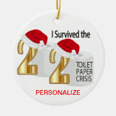 2020生き延び年のトイレ紙危機 セラミックオーナメント (正面)