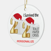 2020生き延び年のトイレ紙危機 セラミックオーナメント (左)