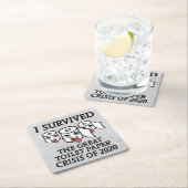 2020生き延び年のト素晴らしイレ紙危機 スクエアペーパーコースター (インサイチュ)