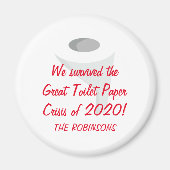 2020生き延び年！検疫おもしろいファミリ名 マグネット (正面)