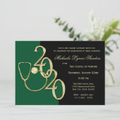 2020看護医療分野卒業グリーン金ゴールド 招待状 (スタンド正面)