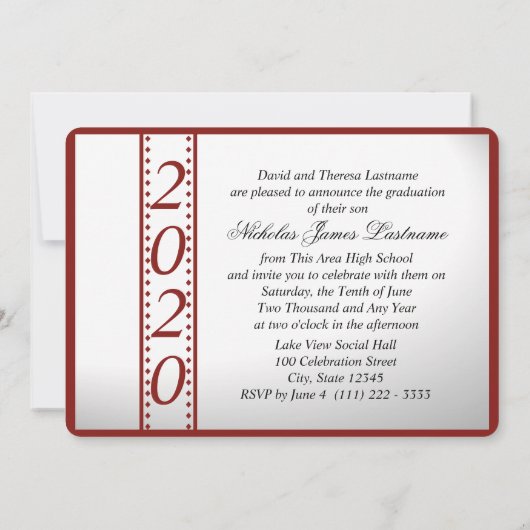 2020祝年赤写真 招待状 (裏面)