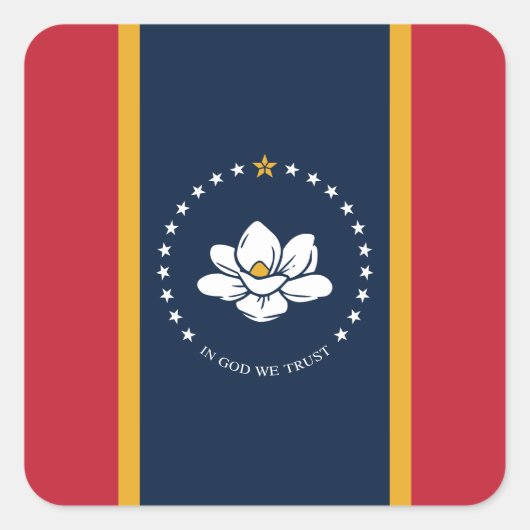 2020神に新しいミシシッピ州の旗を信頼する スクエアシール (正面)