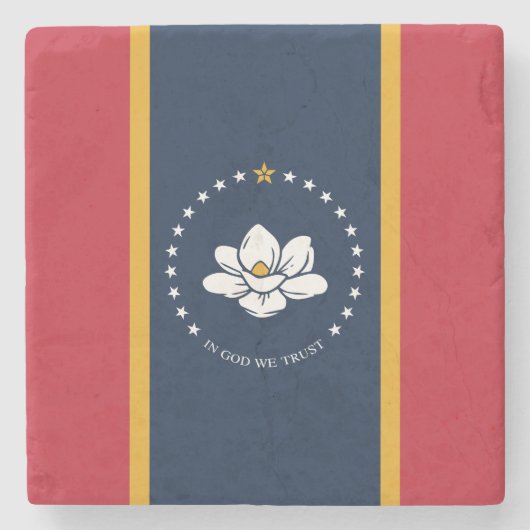 2020神に新しいミシシッピ州の旗を信頼する ストーンコースター (正面)