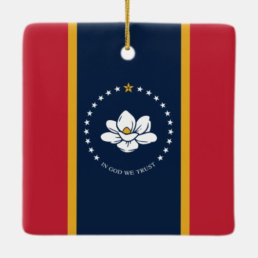 2020神に新しいミシシッピ州の旗を信頼する セラミックオーナメント (裏面)